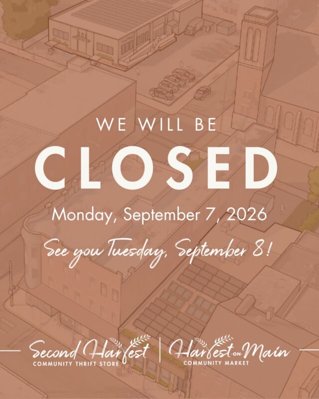 Labor Day hours 🇺🇸

Both Harvest on Main and the Community Thrift Store will be closed Monday, September 7 in observance of Labor Day.

We’ll be open with regular hours the rest of next week—see you soon!